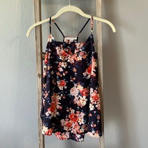 Haute monde razor back floral tank